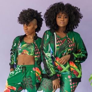 Green floral track jacket